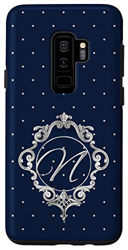 Galaxy S9 Plus Blue ornamental initial letter N monogram elegant Case