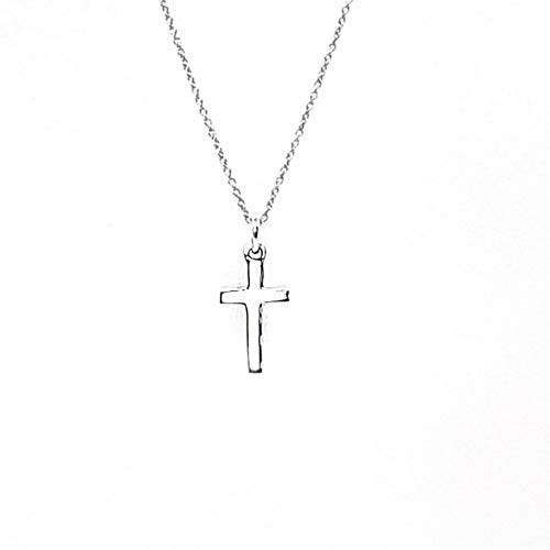 Sterling Silver Cross Charm Necklace  18inch  -tiny size-