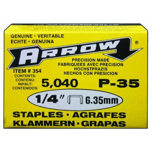 Arrow Fastener 354 1 4inch  Flat Crown Staples for P35 Plier Type Stapler 5040 per Package