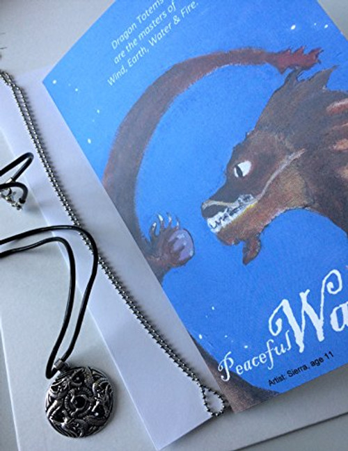 Smiling Wisdom - Dragon Totem Spirit Animal Greeting Card Gift Set - 2017 Dragon Token Necklace - Great Gift for a Girl or Boy, Teen, Young Adult