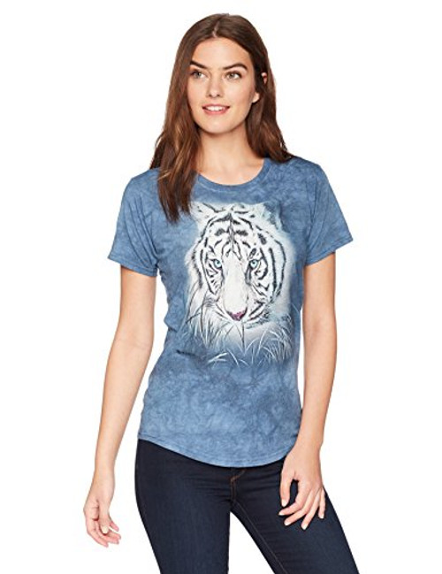 The Mountain Thoughtful White Ti Adult Woman_s T-Shirt Blue XS The Mountain Thoughtful White Ti Adult Woman_s T-Shirt Blue XS