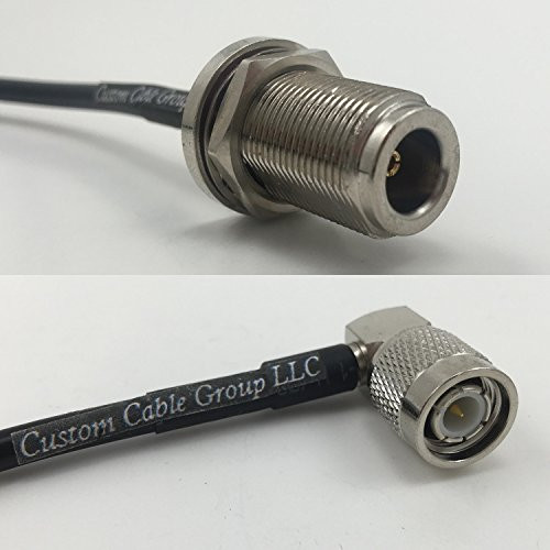 1 foot RG58 N FEMALE BULKHEAD to TNC Male Angle Pigtail Jumper RF coaxial cable 50ohm Quick USA Shipping