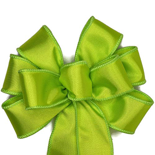 Small 5-6inch  Wired Chartreuse Wreath Bow