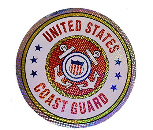 AES U.S. USCG Coast Guard Flag Reflective Decal Bumper Sticker 12inch