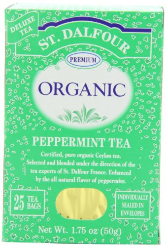 ST. DALFOUR Organic Tea  Tea Bags  Peppermint  25 Count Bag