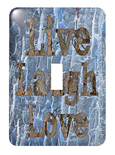 3dRose lsp_27989_1 Blue Abstract Live Laugh Love Inspiration - Single Toggle Switch
