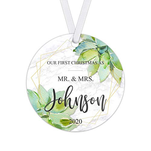 Our 1st Christmas Together Ornament 2020 Established - Personalized - Mr and Mrs Ornaments - Wedding - Gift for Couples - Christmas Gift Ideas - Newlywed - First Married - First Year - RO0120