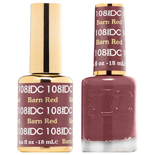 DND DC 108 - BARN RED Gel  and  Matching Polish Set - DND DC Gel  and  Lacquer