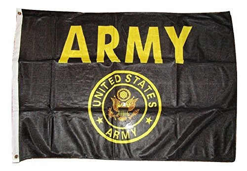 2x3 U.S. Army Crest Seal Emblem Black Gold Knitted Flag 2_x3_ Banner House Banner Brass Grommets Fade Resistant Double Stitched Premium Quality Polyester Nylon