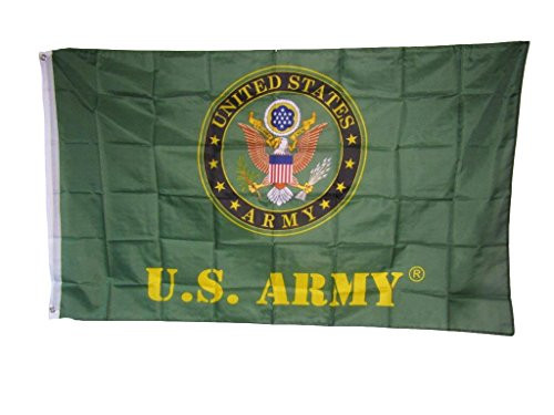 3x5 United States U.S. Army Green Emblem 2 Flag 3_x5_ Banner Brass Grommets Vivid Color and UV Fade Resistant Canvas Header and polyester material