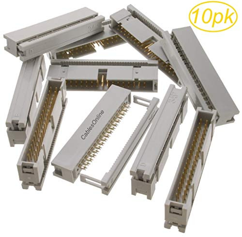 CablesOnline 10-Pack 34-Pin -2x17- Male IDC 2.54mm Pitch Box Header Connectors for Flat Ribbon Cable  FC-134-10