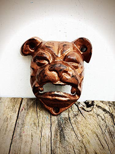 Copper English Bulldog Wall Mount Cast Iron Bottle Opener  Rustic Man Cave Bar Decor  Unique Gift for US Marine