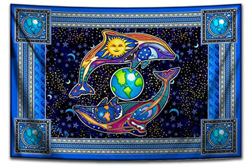 Dolphin Celestial Tapestry Wall Hanging by Dan Morris FREE Dan Morris Sticker Included Dolphin Celestial Tapestry Wall Hanging by Dan Morris FREE Dan Morris Sticker Included