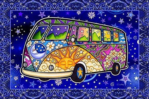 Hippie Bus Peace Van Tapestry by Dan Morris Hippie Bus Peace Van Tapestry by Dan Morris