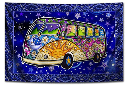 Hippie Bus Peace Road Trip Tapestry Wall Hanging by Dan Morris FREE Dan Morris Sticker Included Hippie Bus Peace Road Trip Tapestry Wall Hanging by Dan Morris FREE Dan Morris Sticker Included