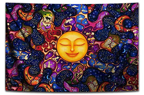 Tapestry  Psychedelic Dreaming Sun  by Dan Morris
