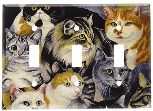 Art Plates - Just Cats Switch Plate - Triple Toggle