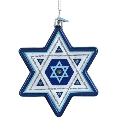 Noble Gems Kurt Adler Star of David Hanukkah Ornament  3.25-Inch
