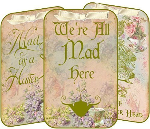 Alice in Wonderland Mad Hatter tea party 8 table tent cards party decoration