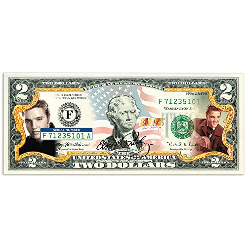 ELVIS PRESLEYAmericana Genuine Legal Tender Colorized Licensed U.S. 2 Bill