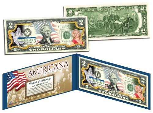 MARILYN MONROE *Americana* Genuine Legal Tender Colorized Licensed U.S. 2 Bill