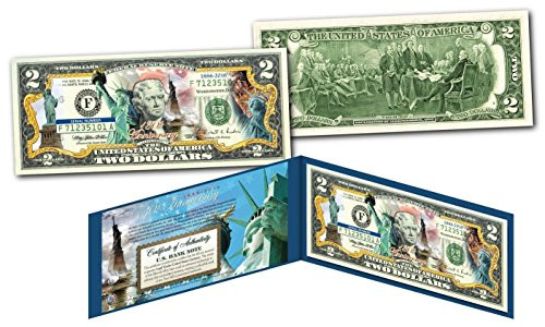 STATUE OF LIBERTY 130th HISTORICAL ANNIVERSARY OFFICIAL Genuine U.S. 2 Bill