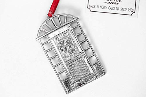USA Handcrafted North Carolina NC Welcome Home Holiday Wreath Door Christmas Ornament Pewter