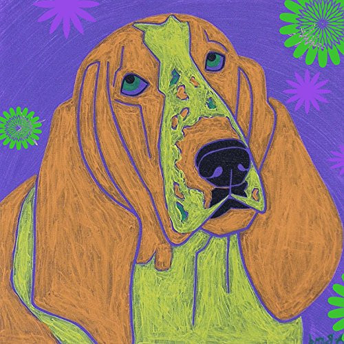 All Ears - Bassett Hound Magnet - 4inch  X 4inch  Metal Dog Art Magnet for Fridge by Angela Bond Art