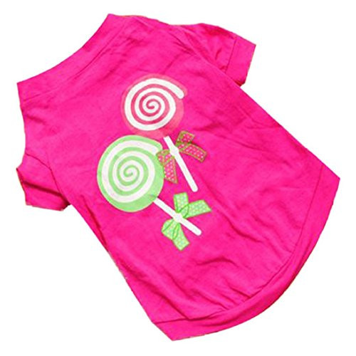 Auwer Dog Vest New Dog Pet Clothes Summer Pink Princess Lollipop Vest Sleeveless T-Shirts Apparel -S Hot Pink- Auwer Dog Vest New Dog Pet Clothes Summer Pink Princess Lollipop Vest Sleeveless T-Shirts Apparel -S Hot Pink-