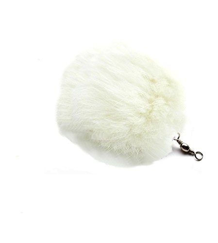 Kats_N Us Cat Teaser Wand Refill Rabbit Fur Pom Pom Cat Toy - White