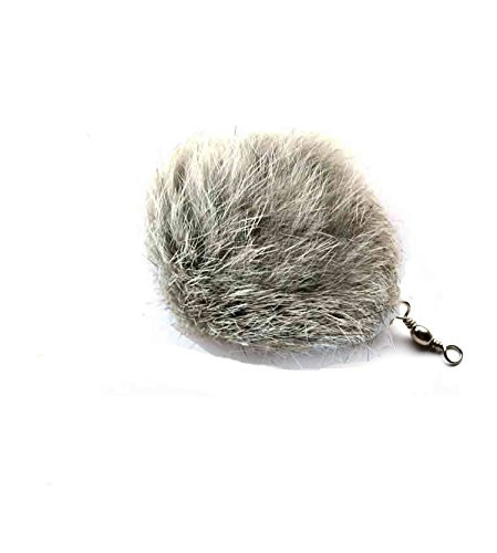 Kats_N Us Cat Teaser Wand Refill Rabbit Fur Pom Pom Cat Toy - Gray