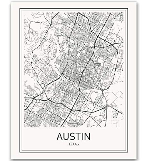 Austin Map Austin Map Print City Maps Map Print Map Art Print Map Poster Texas Map Texas Black White Map Map Wall Art Map Art Modern City Art Scandinavian Art City Map Poster 8x10