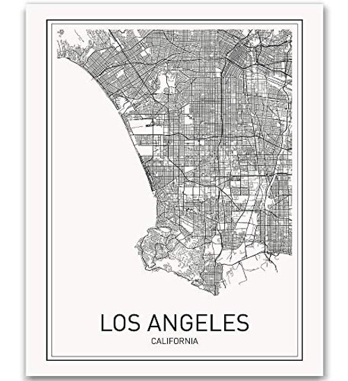 Los Angeles Map City Map Posters Los Angeles Print California Print California Map Los Angeles Poster Black and White Map Print Map Wall Art Modern Map Art Scandinavian Poster 8x10