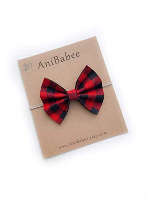 Baby Bows  Baby Headband  Baby Bow Headband  Baby Girl Headband  Felt Bow Headband  Buffalo Plaid  Newborn Headband  Buffalo Plaid Bow