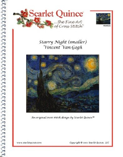 Scarlet Quince VGO003-S Starry Night -smaller- by Vincent Van Gogh Counted Cross Stitch Chart  Regular Size Symbols