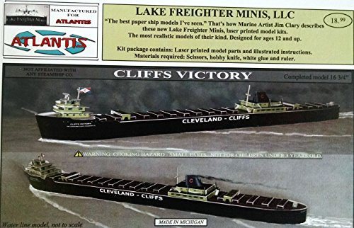 Cliffs Victory Great Lakes Freighter Boat Paper Model Atlantis Toy and Hobby
