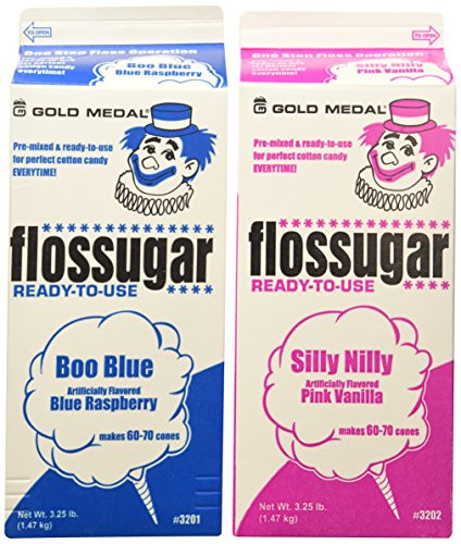 Blue Raspberry and Pink Vanilla Cotton Candy Floss Two Pack