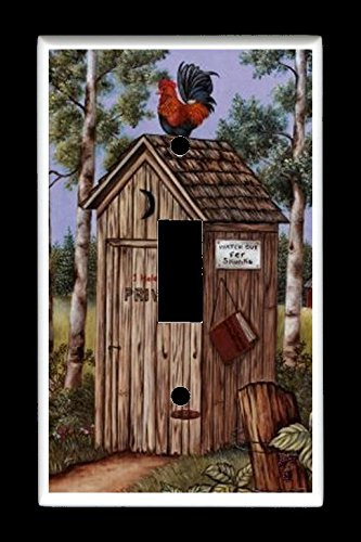 Single Toggle -1-toggle- Light Switch Plate Cover - Outhouses - Outhouse Rooster