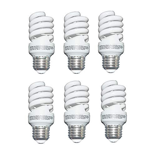 13 Watt CFL Light Bulbs (60 Watt) Soft White 2700K 1040LM spiral bulb Medium Base Compact Fluorescent Bulb (6 Pack)