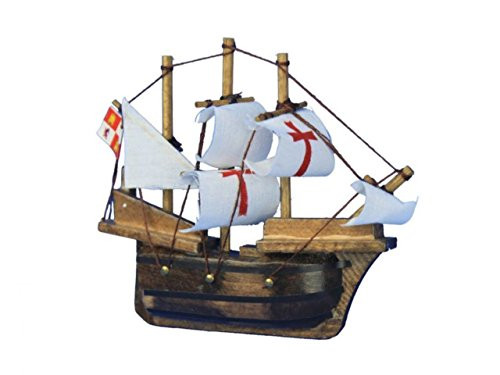 Hampton Nautical  Santa Maria Model Ship Magnet, 4", Wooden