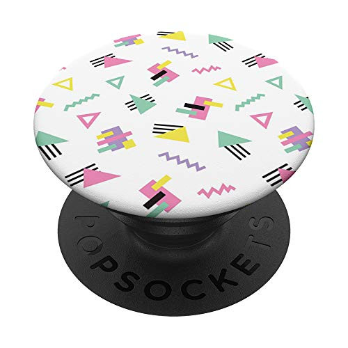 Aesthetic 80_s 90_s Geometric Pattern Pop Socket PopSockets PopGrip  Swappable Grip for Phones  and  Tablets