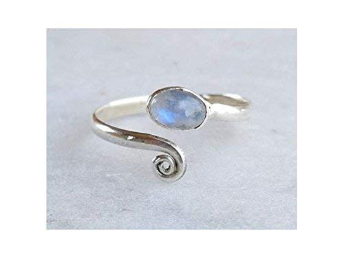 Rainbow Moonstone Stone Toe ring 925 Sterling Silver Girl Toe Ring Midi Ring Women Body Jewellery Adjustable Toe Ring Rainbow Moonstone Stone Toe ring 925 Sterling Silver Girl Toe Ring Midi Ring Women Body Jewellery Adjustable Toe Ring