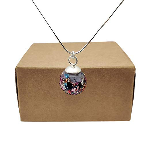 Treasure Island Multicolour Mineral Glow in the Dark Pendant 925 Sterling Silver Snake Chain Necklace Treasure Island Multicolour Mineral Glow in the Dark Pendant 925 Sterling Silver Snake Chain Necklace