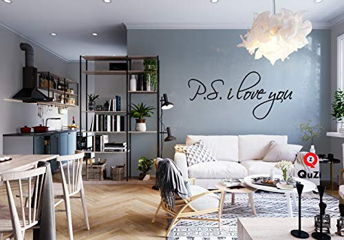 QuZi - P.S. i Love You - Home Decor Wall Decal Quote Sticker Art Vinyl Bedroom Living Room Decoration QuZi - P.S. i Love You - Home Decor Wall Decal Quote Sticker Art Vinyl Bedroom Living Room Decoration