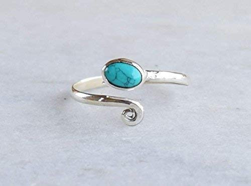Turquoise Stone Toe ring 925 Sterling Silver Girl Women Body Jewelry midi Adjustable Toe Ring Turquoise Stone Toe ring 925 Sterling Silver Girl Women Body Jewelry midi Adjustable Toe Ring