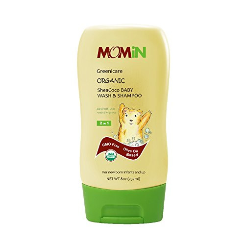 MOMiN USDA Organic Baby Wash and Shampoo, with Shea & Cocoa, Extra Soothing, 8 Fl. Oz