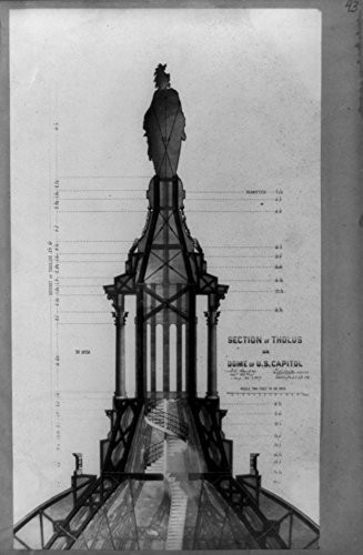 1852 Photo Section of Tholus on dome of U.S. Capitol Drawing.
