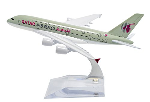 TANG DYNASTY(TM) 1:400 16cm Air Bus A380 Qatar Airways Plane Metal Airplane Model Plane Toy Plane Model