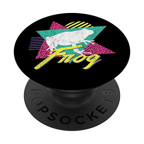 Frog Trendy Retro Vintage 80_s 90_s Gift PopSockets Grip and Stand for Phones and Tablets