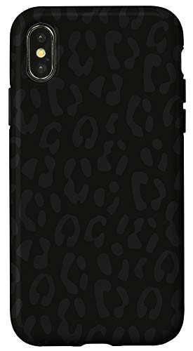 iPhone X XS Black leopard print protective case for women cheetah design Case